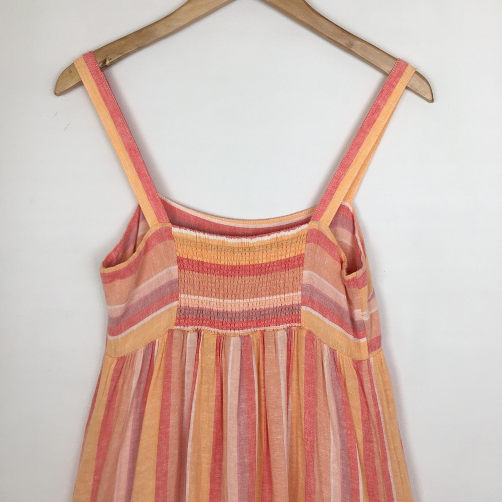 Rails Sadie Dress NEW in Azalea Stripe Peach Pink Linen Blend Women’s Size XS - Picture 14 of 16